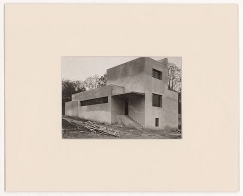 Exterior view of Paul Poiret's villa under construction, Mézy-sur-Seine, France