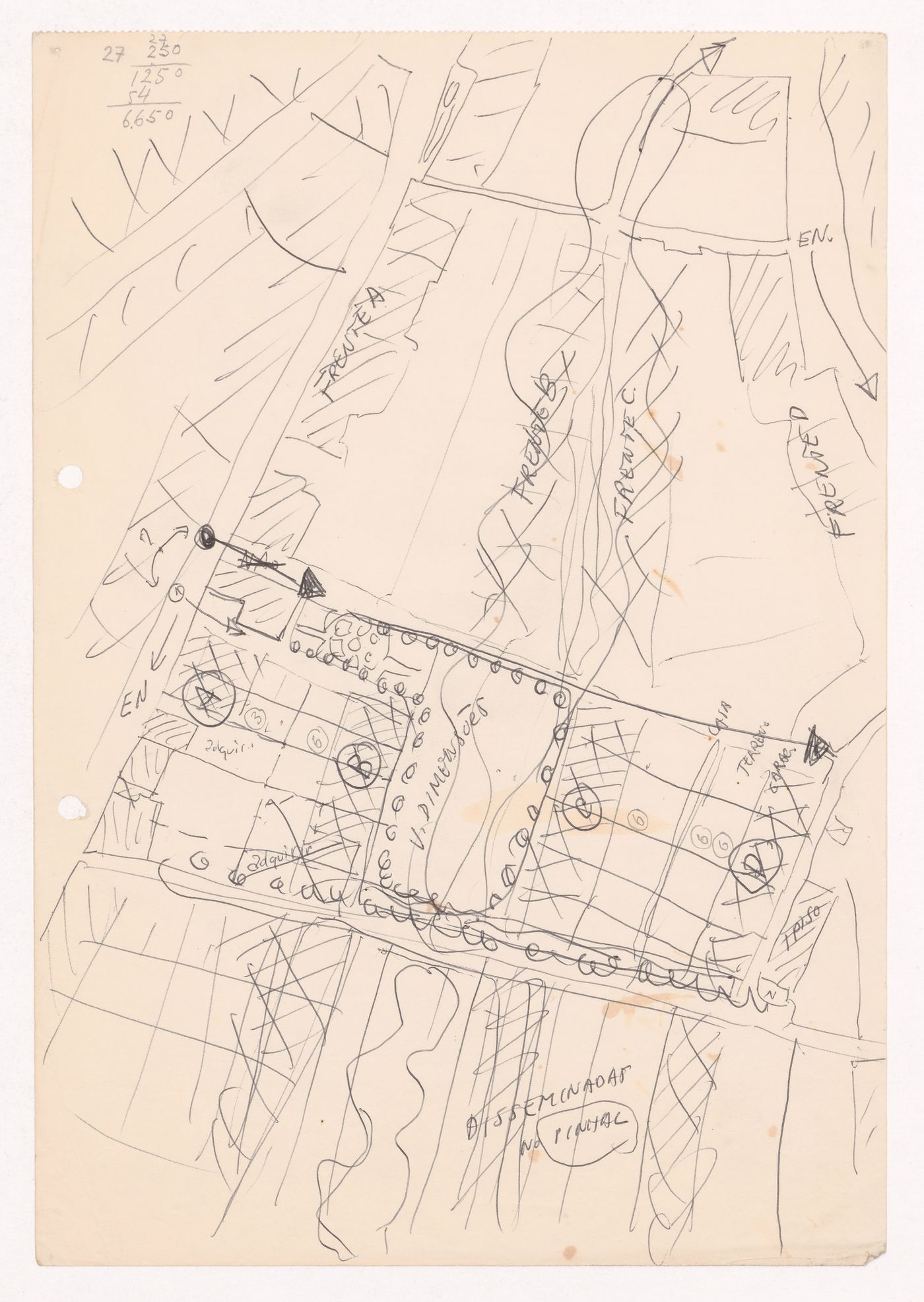 Sketch plan with annotations for Loteamento Álvaro Bonifácio, Ovar, Portugal