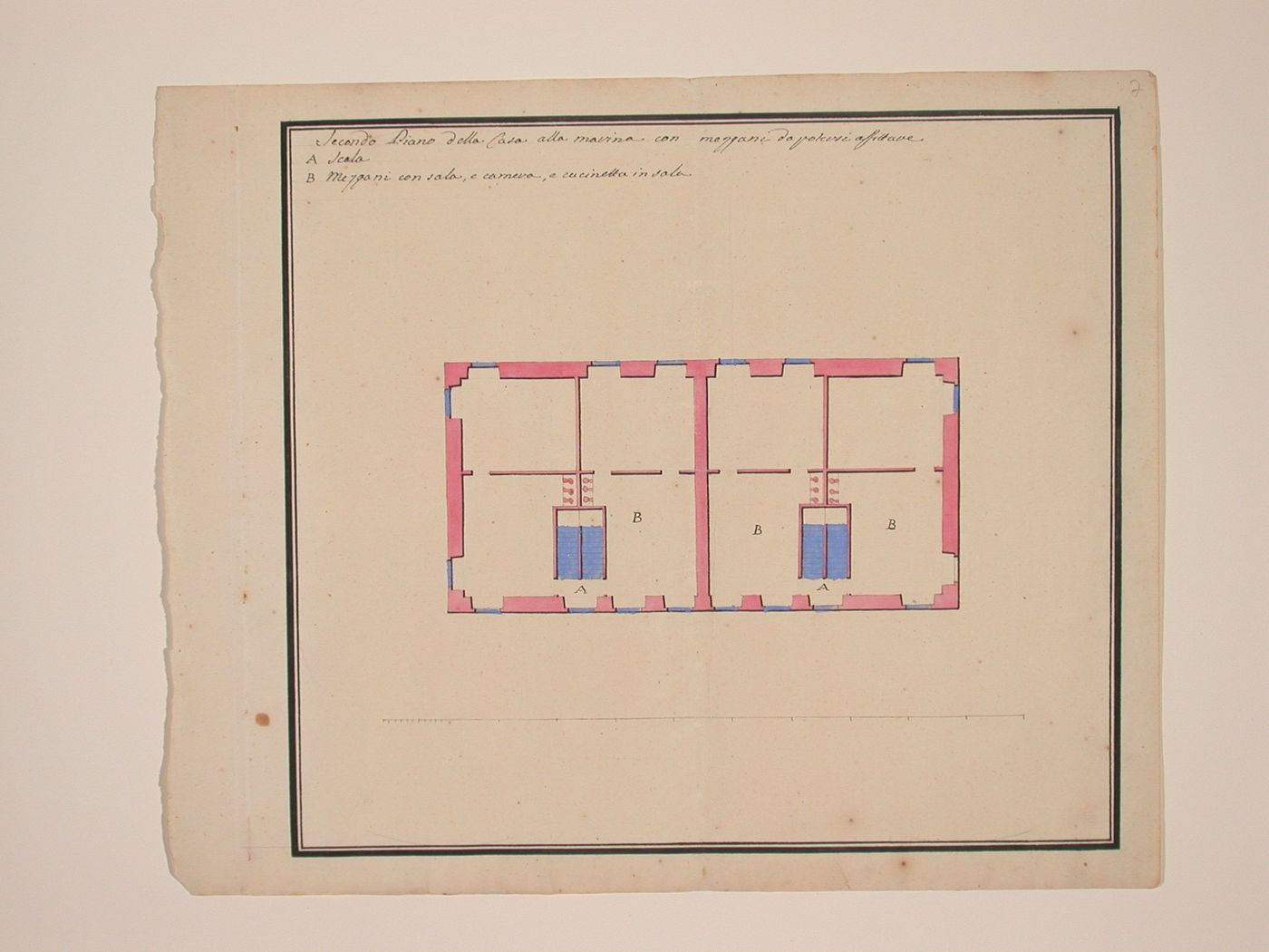 Second floor plan for the marine house, showing rental rooms