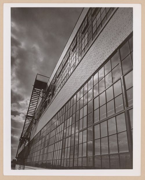 View of the principal [?] façade of the Assembly Building, General Motors Corporation Linden division Automobile Assembly Plant, Linden, New Jersey