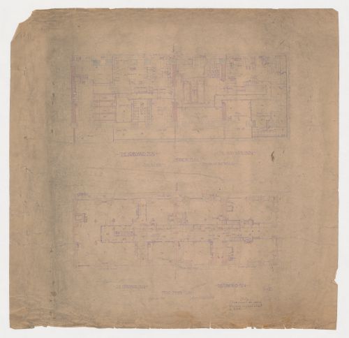 Monadnock and Kearsarge Buildings, Chicago: Basement and first floor plans