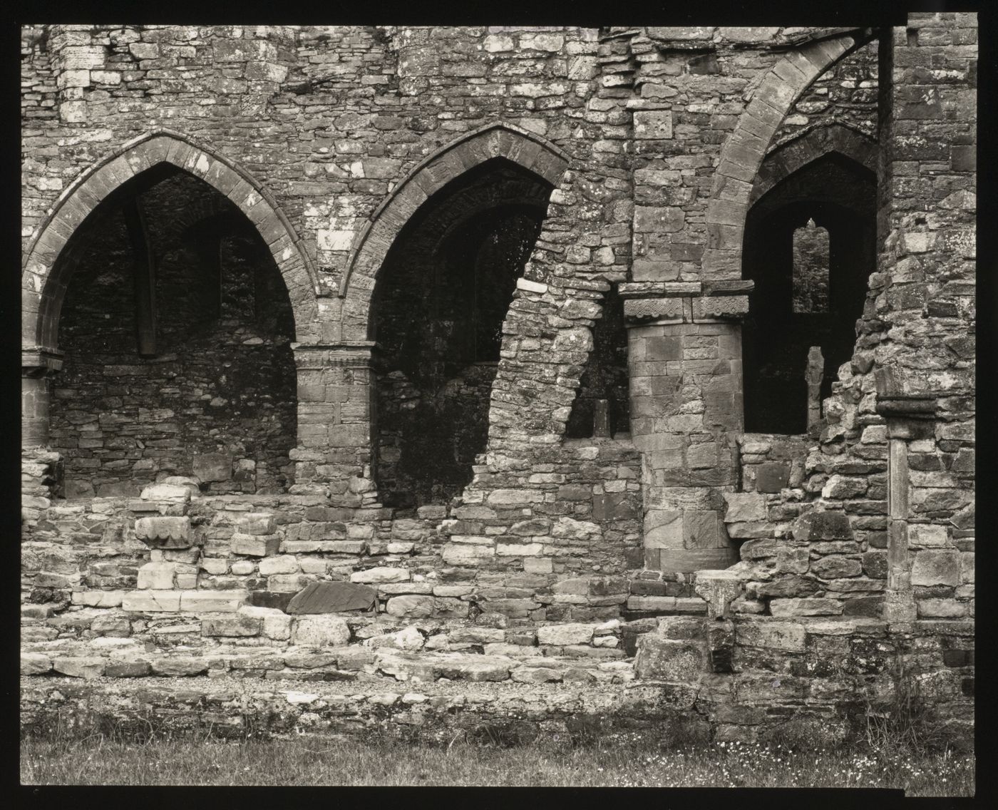 Arched façade of castle ruins, County Kilkenny, Ireland