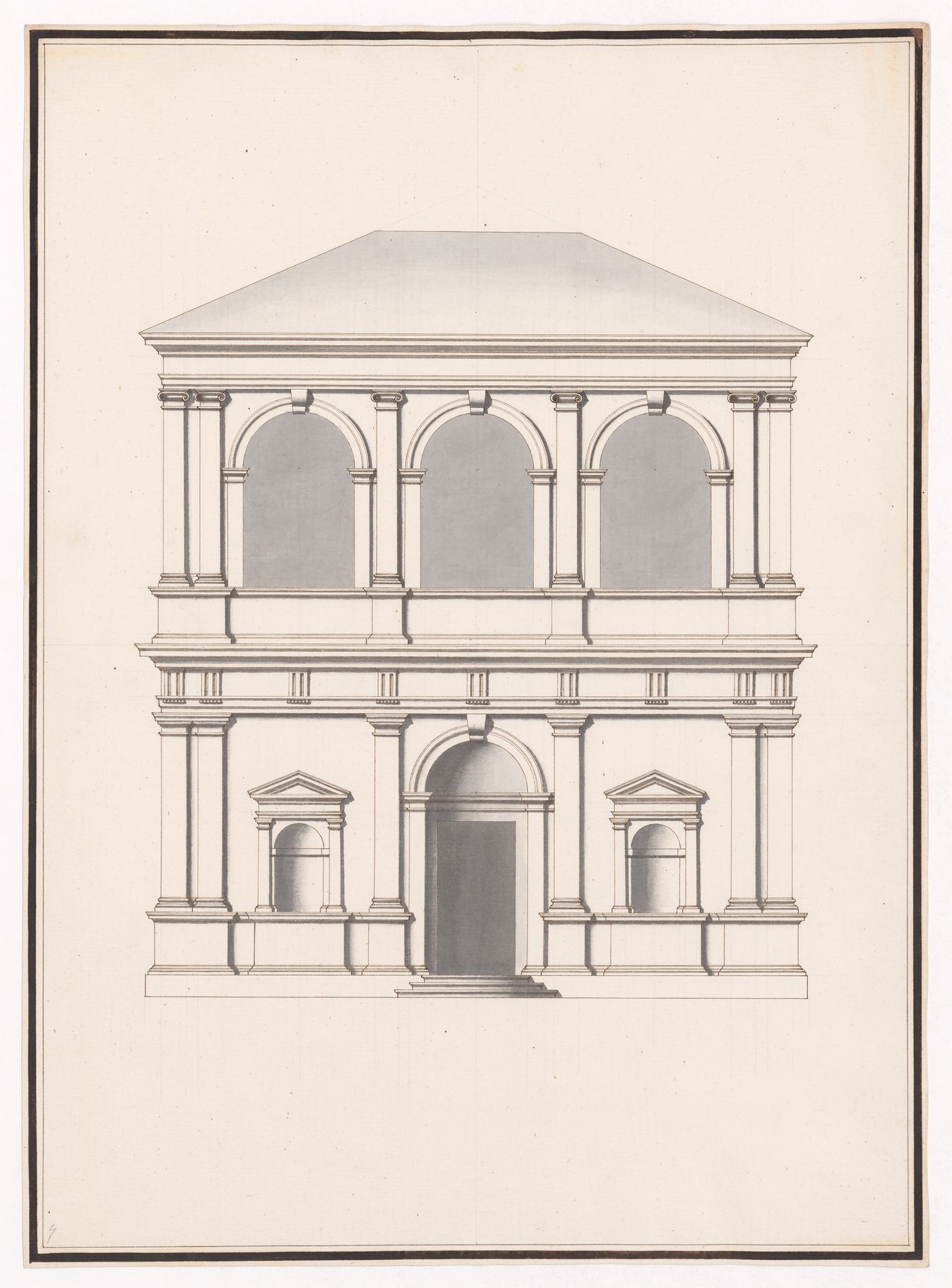 Elevation of the facade of the palazzo Giustinian