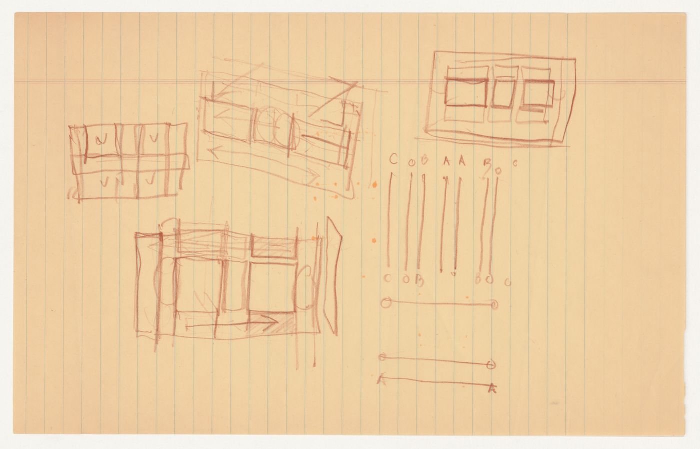 Sketches for House VI, Cornwall, Connecticut