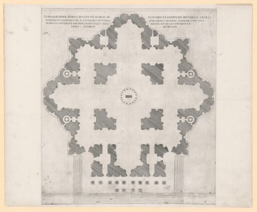 Plan of Michelangelo's project for Basilica di San Pietro, Rome