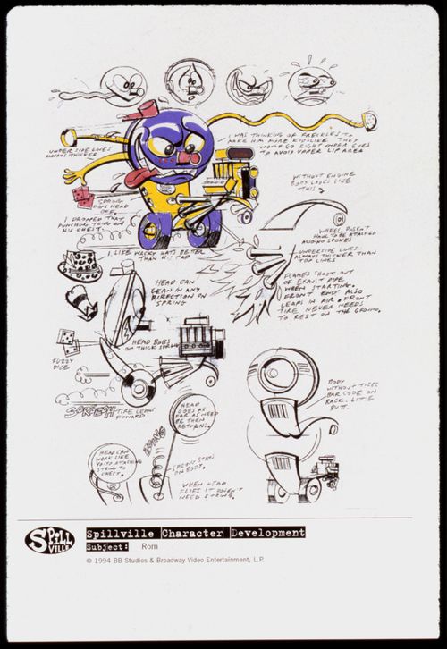 Character development drawing of Rom for Cartoon Regulators