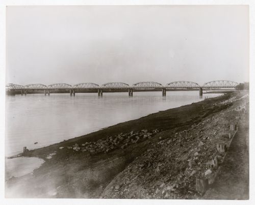 Landscape view of the Blue Nile Road and Railway Bridge, Khartoum, Sudan