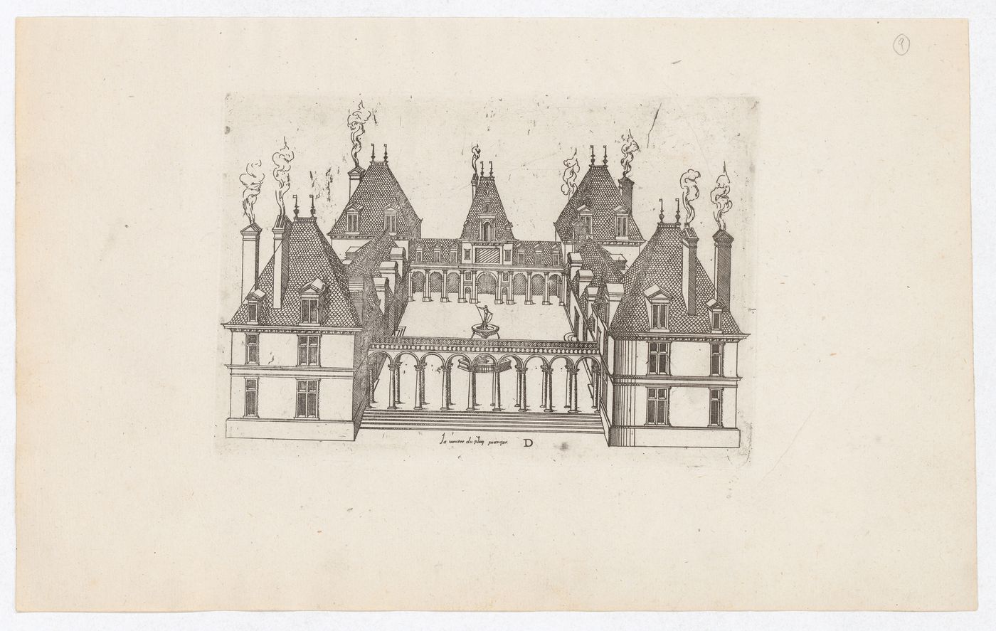 Bird's-eye perspective for château D