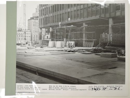 Seagram building under construction, 375 Park avenue, New York, N.Y., north-east view