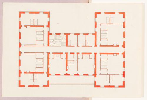 Plan for the first floor for a country house for duc Decazes; verso: Ground floor plan for a country house, probably for duc Decazes (variant design)