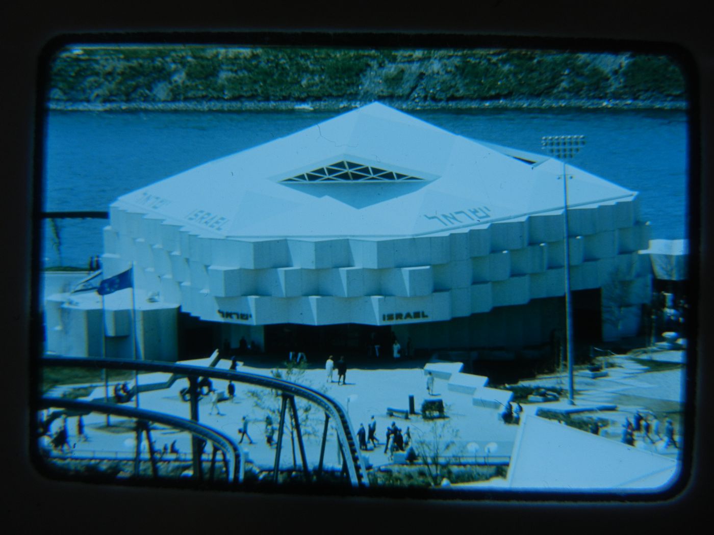 Aerial view of the Israel Pavilion, Expo 67, Montréal, Québec