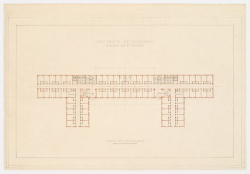 Étage type des chambres, Maison des étudiants, Université de Montréal, Montréal, Canada (1925-1938)