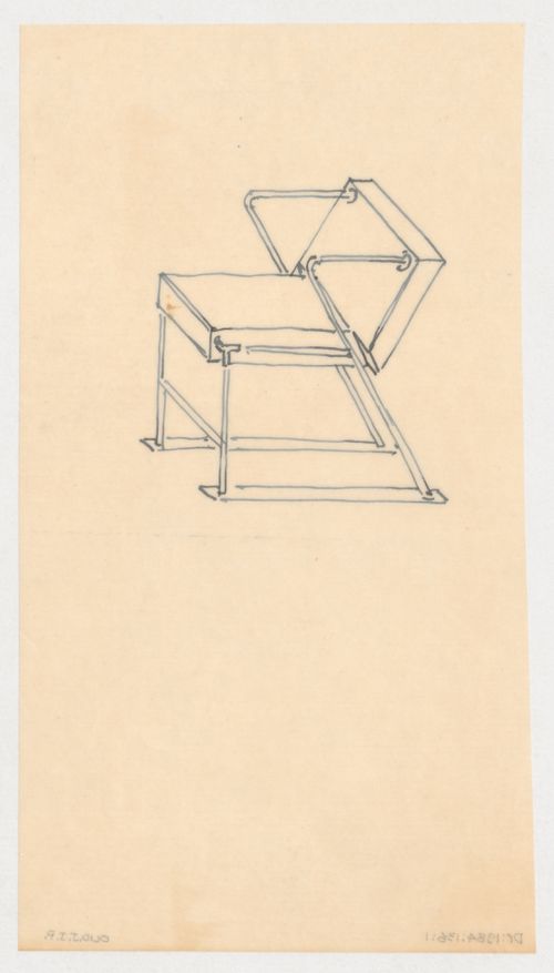 Sketch perspective for chairs, possibly for Metz & Co., Amsterdam, Netherlands