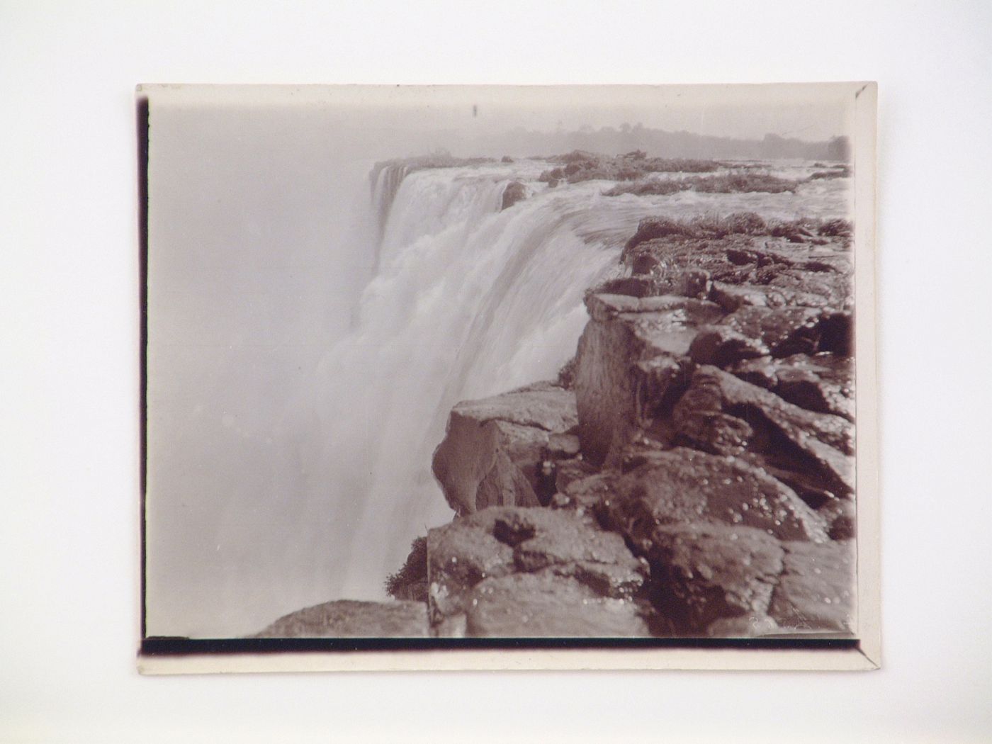 View of the Victoria Falls waterfall, Zambezi River, crossing the border between Victoria Falls, Zimbabwe and Livingstone, Zambia