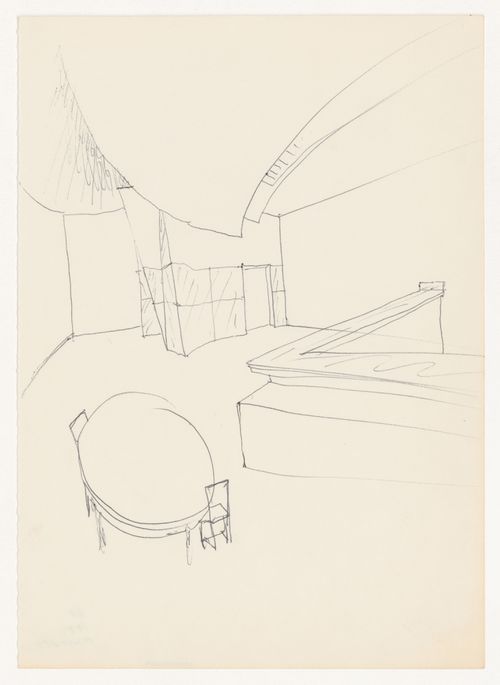 Sketch interior for Banco Borges & Irmão II [Borges & Irmão bank II], Vila do Conde, Portugal