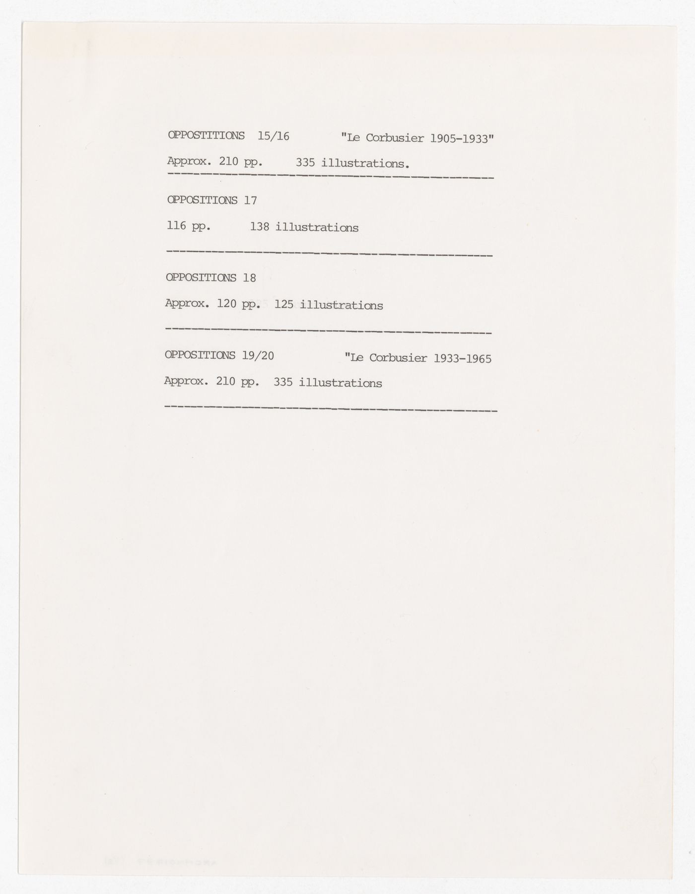 Content for Opositions Journal issues 15, 16, 17, 18, 19, and 20