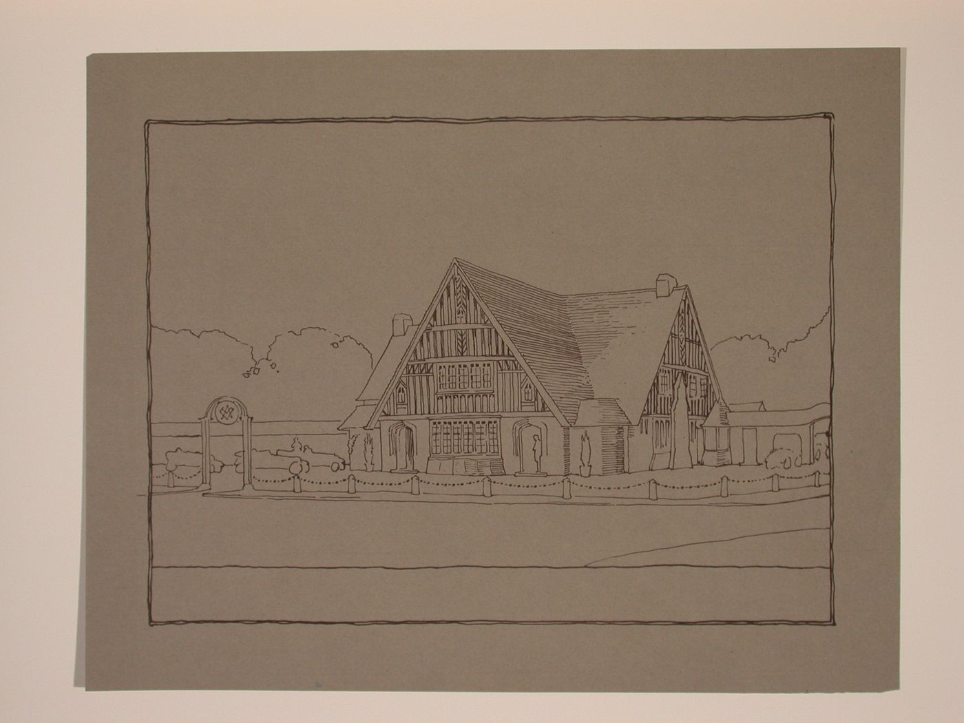 Perspectival view showing the proposed rebuilding of the Mason's Arms, Donisthorpe