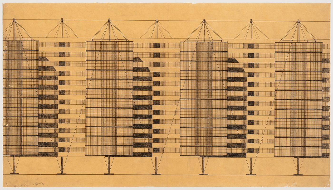 Project for suspension housing units: Elevation