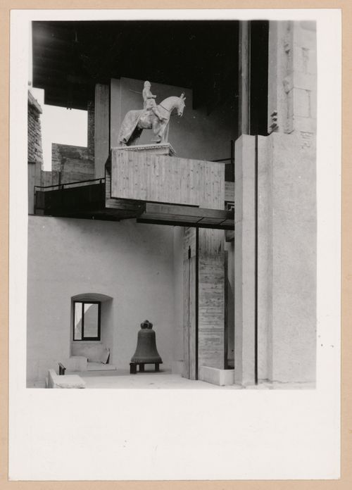 View of the Can Grande della Scala Statue, from the ground floor, Museo di Castelvecchio, Verona, Italy