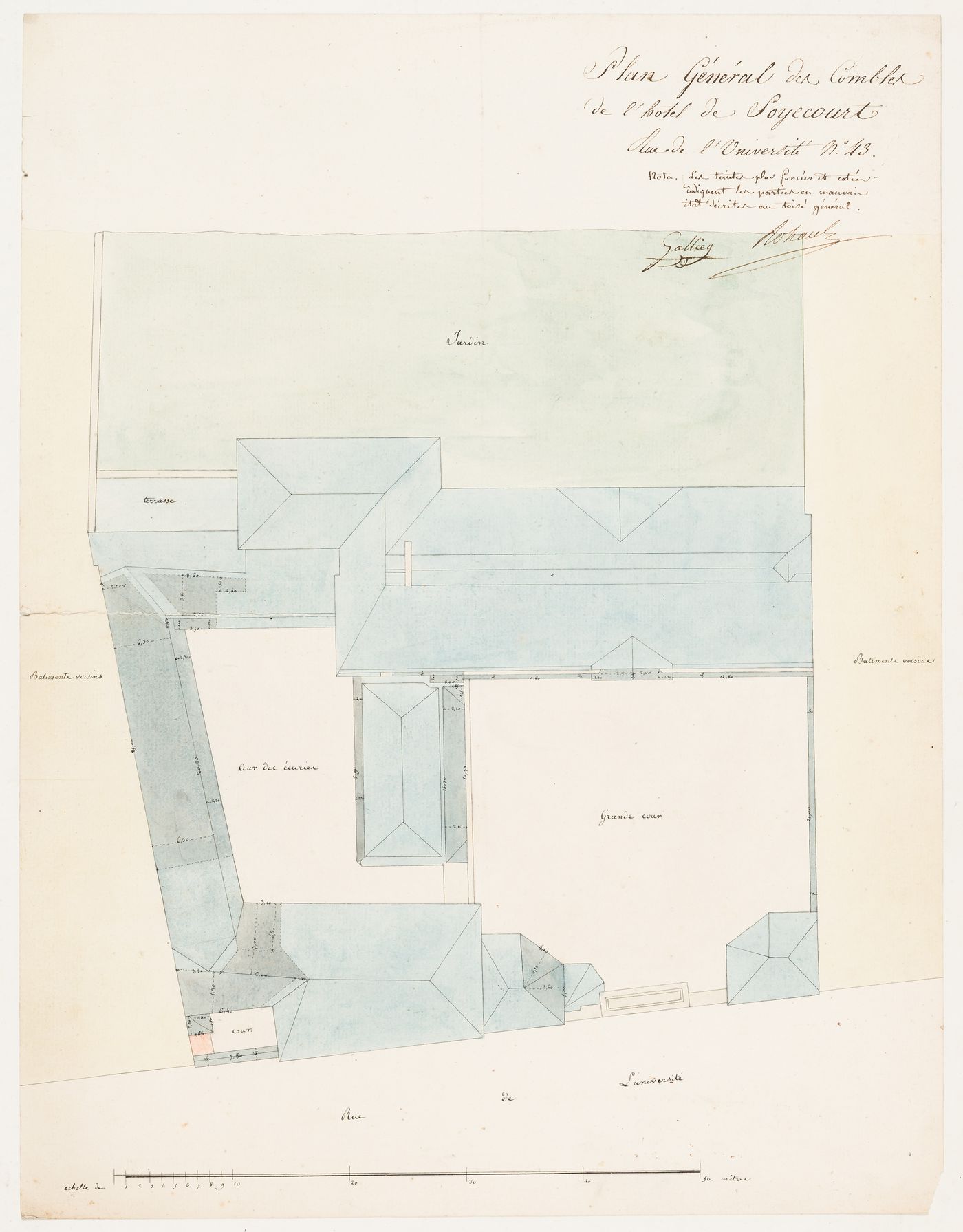 Hôtel Soyécourt, Paris: Plan of the "comble"