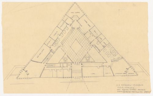 First floor plan for United States Embassy, Oslo, Norway
