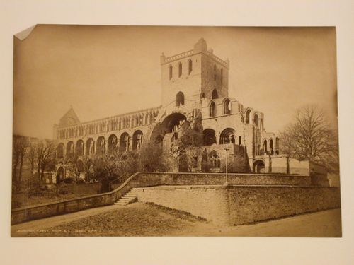 View of Jedburgh Abbey taken from the southeast outside the abbey yard, Jedburgh, Roxburghshire, Scotland