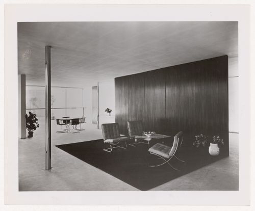 View of the living area of a Single-Story House, part of the Dwelling of Our Time Exhibit at the Berlin Building Exhibition of 1931, Germany