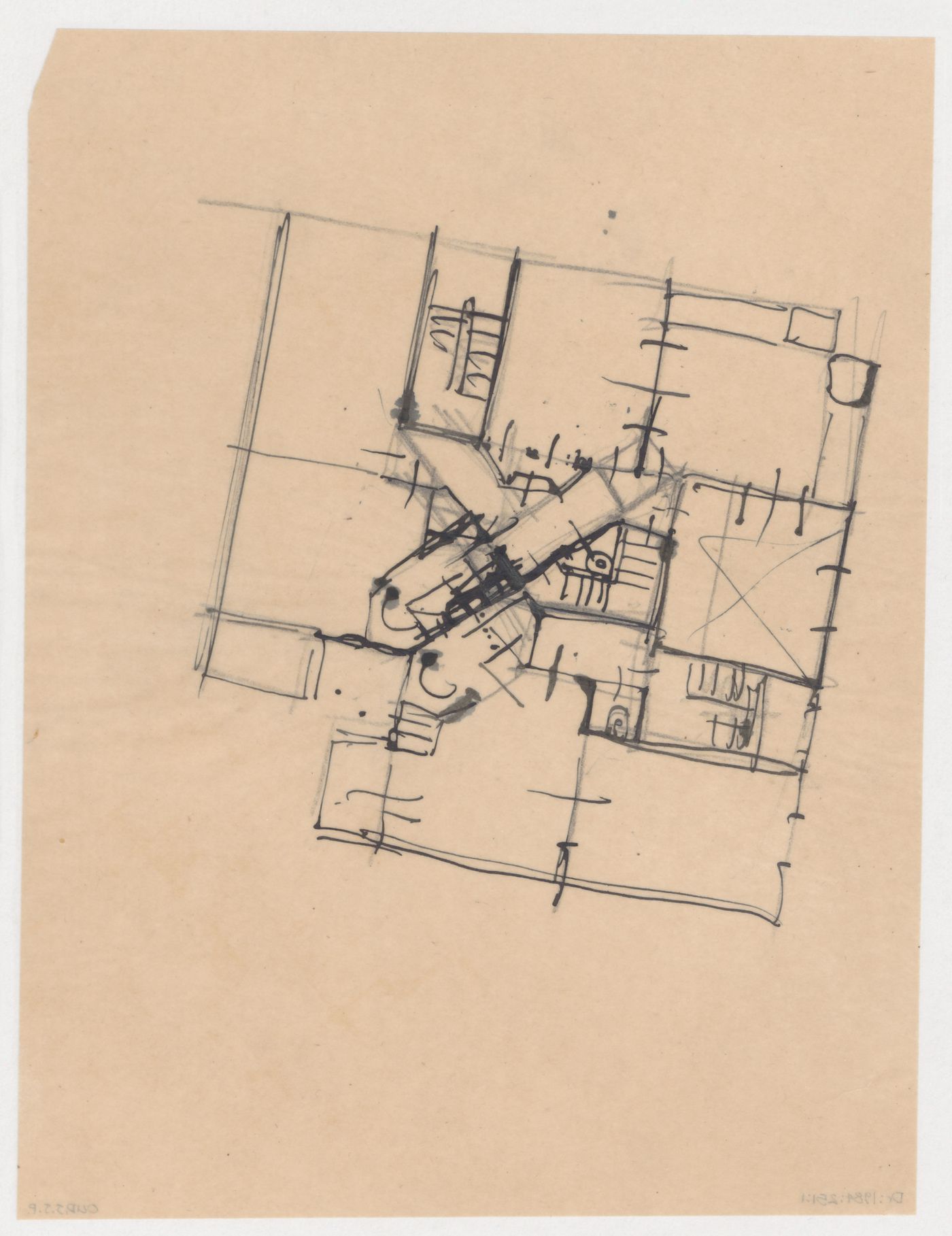 Sketch plan, possibly for Block 9, Spangen Housing Estate, Rotterdam, Netherlands