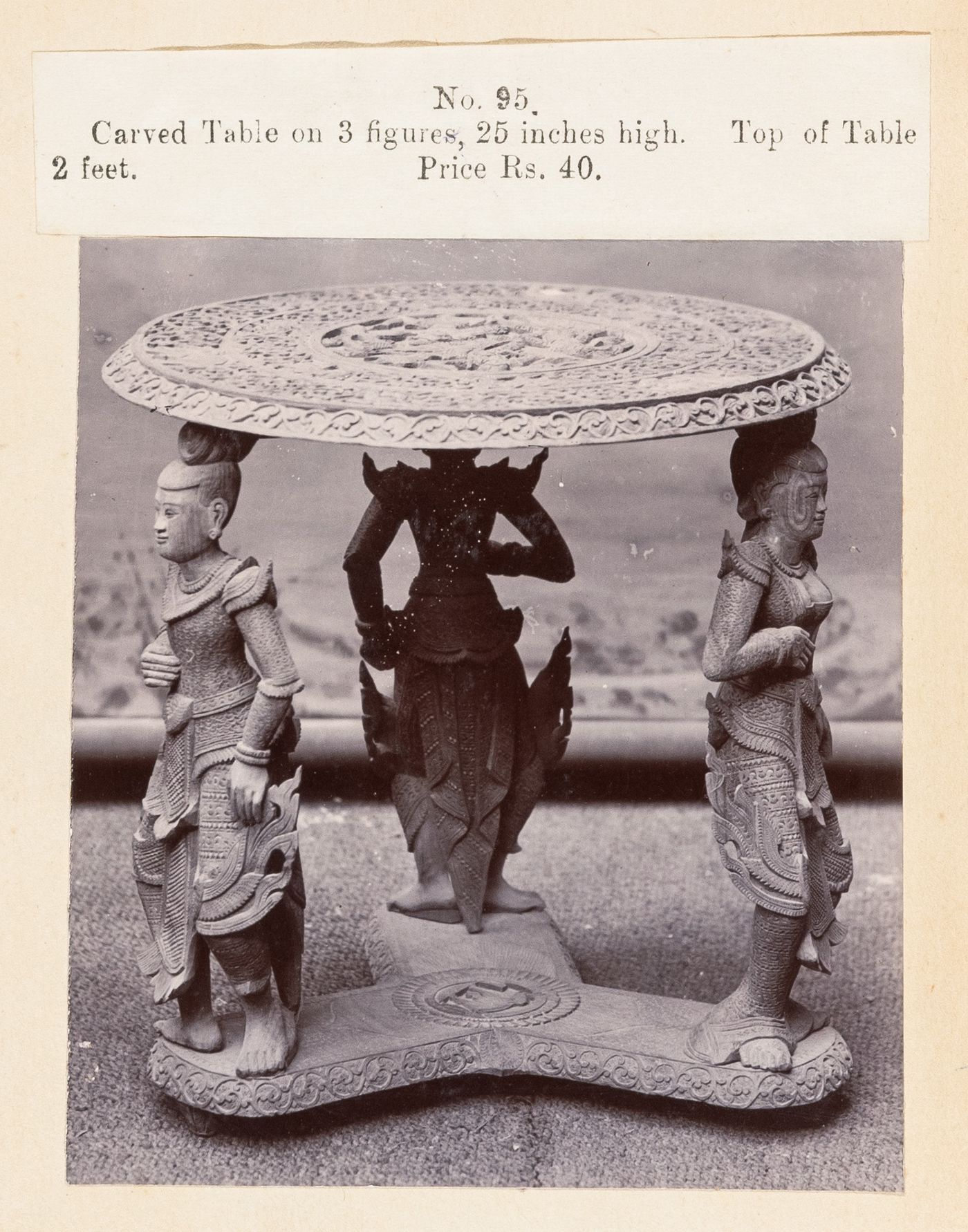 View of a table, F. Beato Limited, C Road, Mandalay, Burma (now Myanmar)