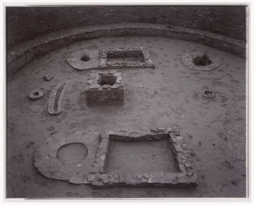 View of the ruins of a kiva, Chaco Canyon, New Mexico, United States
