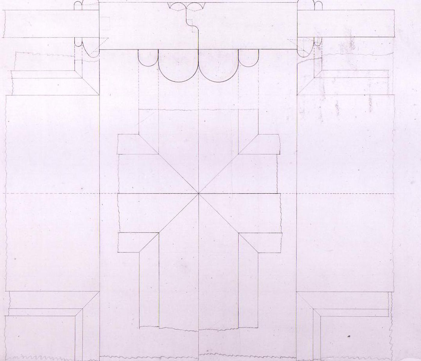 Plan and section for door [?] mouldings for Notre-Dame de Montréal
