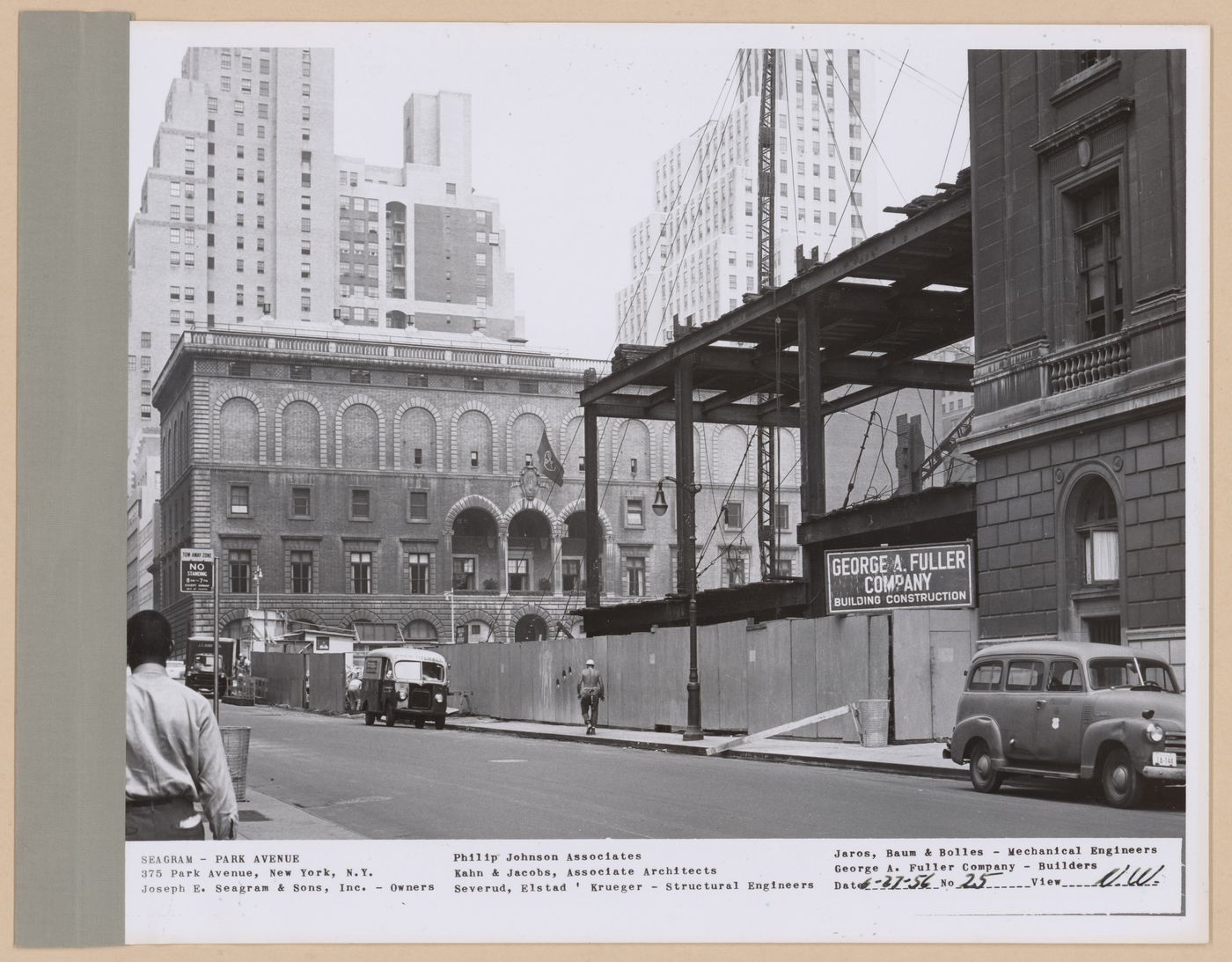 Seagram building under construction, 375 Park avenue, New York, N.Y., north-west view