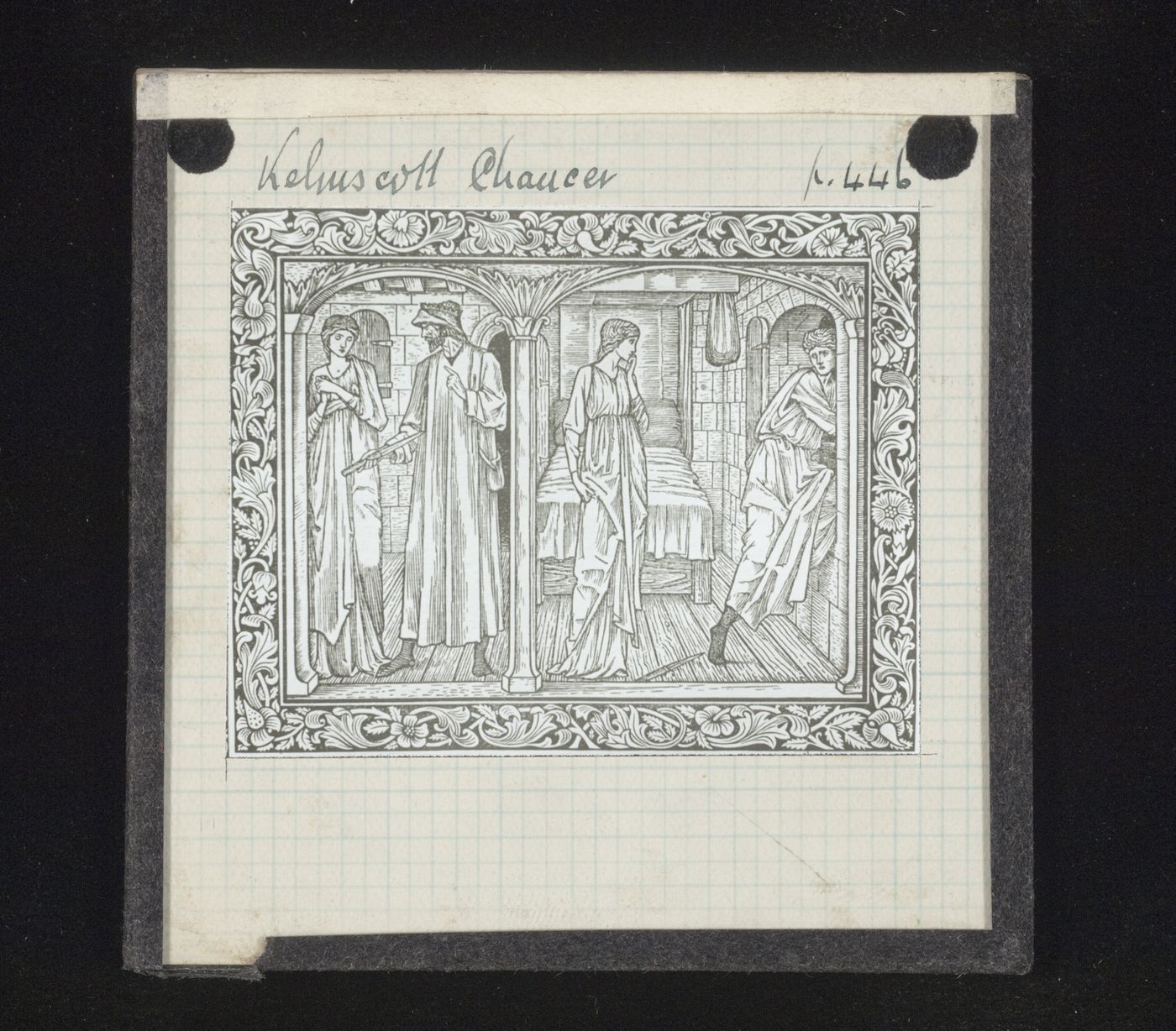 View of illustration in 'The Works of Geoffrey Chaucer'