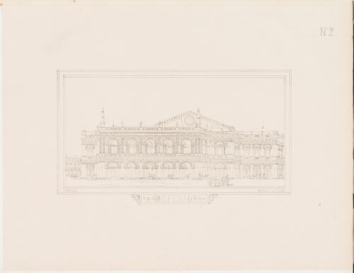 Project for an opera house for the Théâtre impérial de l'opéra: Perspective view