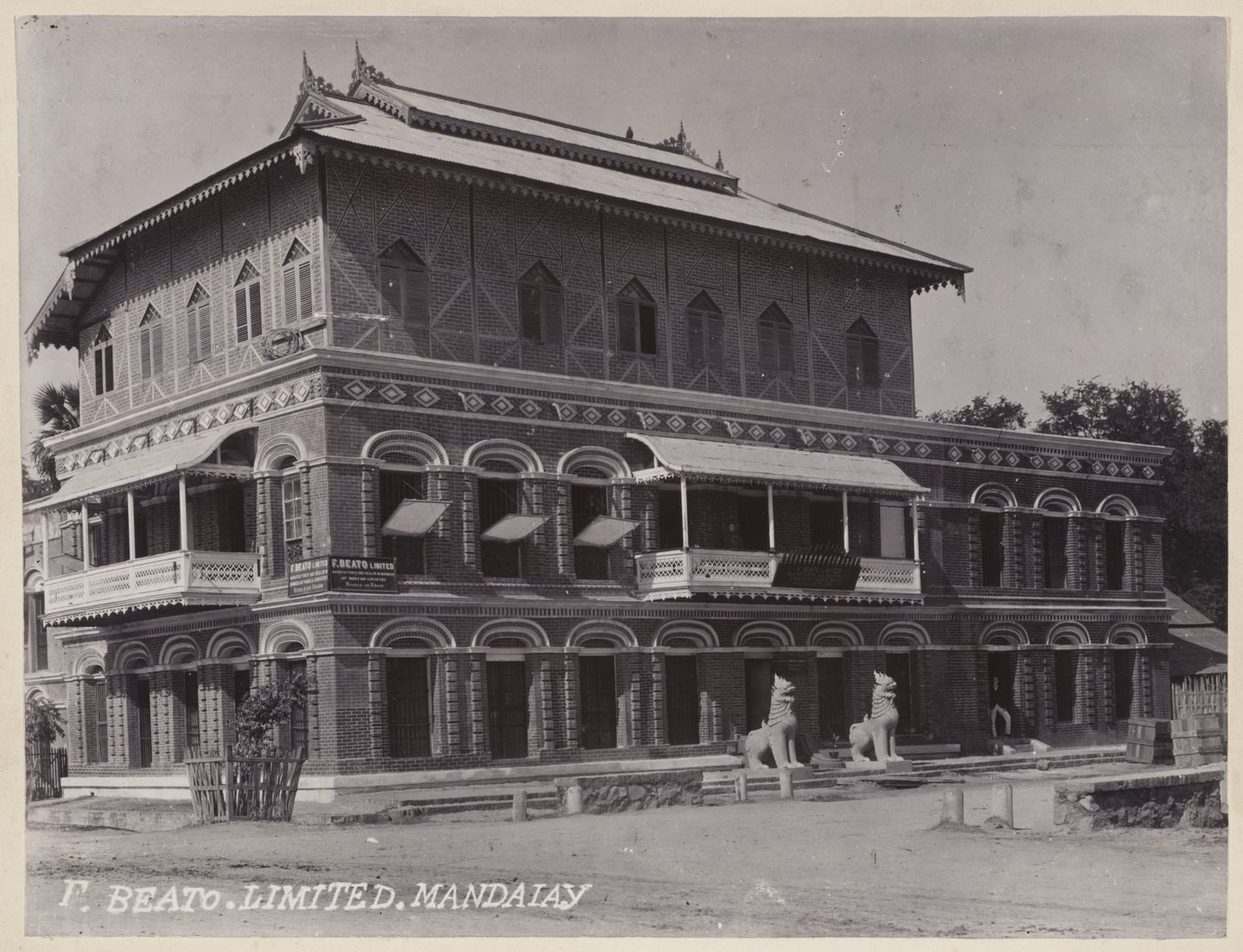View of F. Beato Limited, C Road, Mandalay, Burma (now Myanmar)