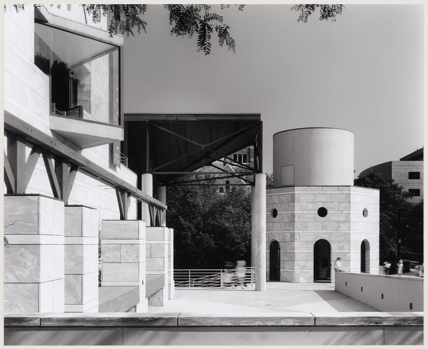 Center for Theatre Arts, Cornell University, Ithaca, New York: view of forecourt and loggia