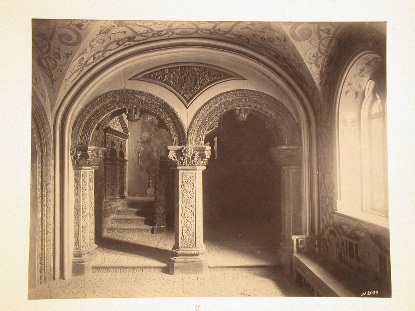 Interior view of Terem Palace in the Kremlin showing the stairs to the Teremok (small Terem for children) on the fifth  floor, Moscow