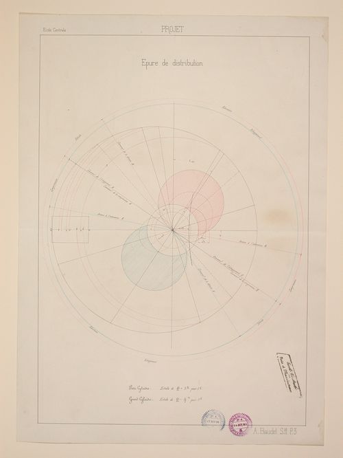 Student engineering drawing: Schematic representations of the operation of a small and large cylinder
