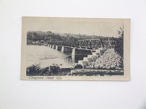 View of Pembroke road bridge over the Ottawa River and Rapide du Chapeau, Chapeau, Quebec, Canada