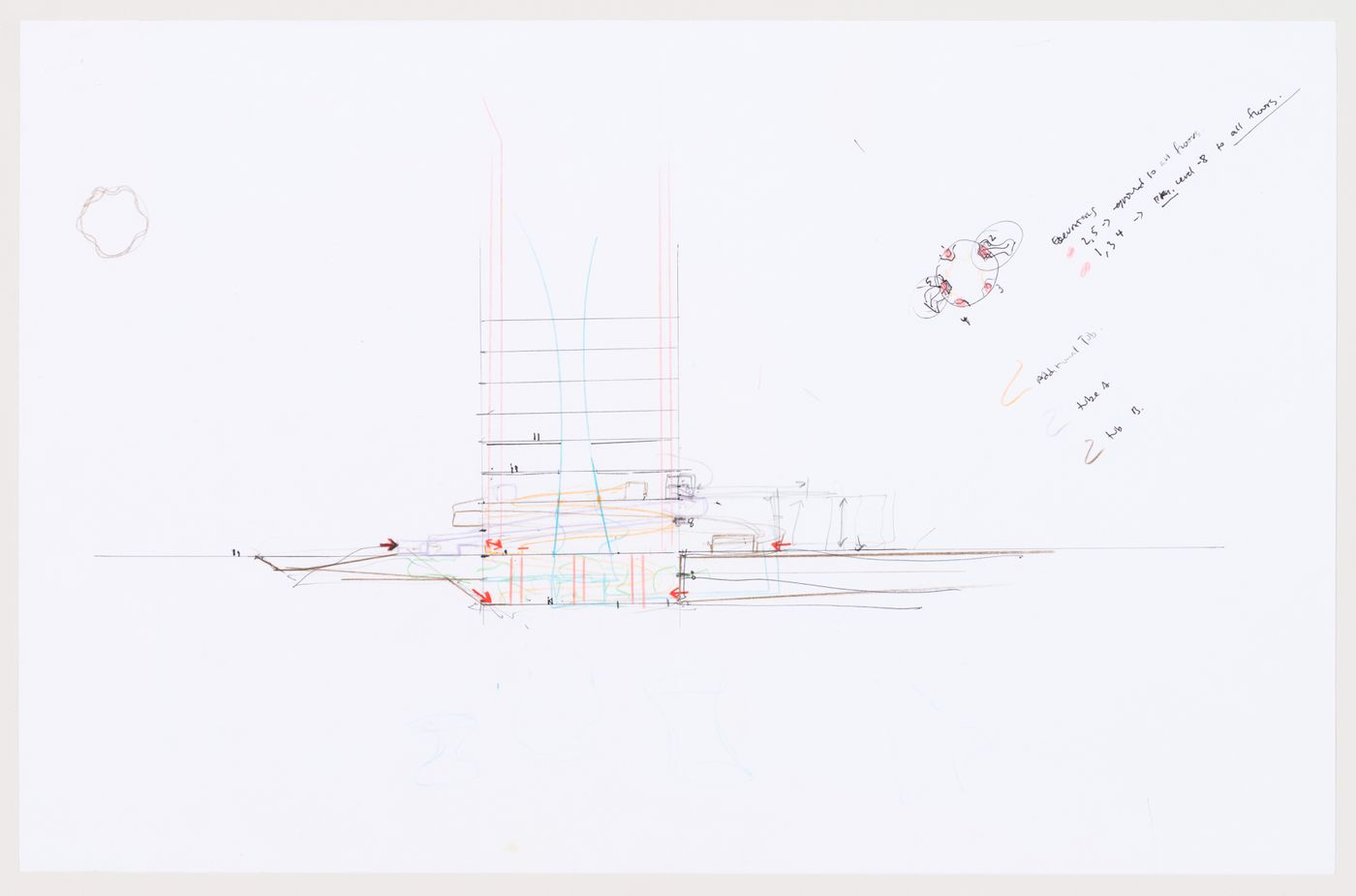 Carbon Tower: sketch of the bottom of the tower