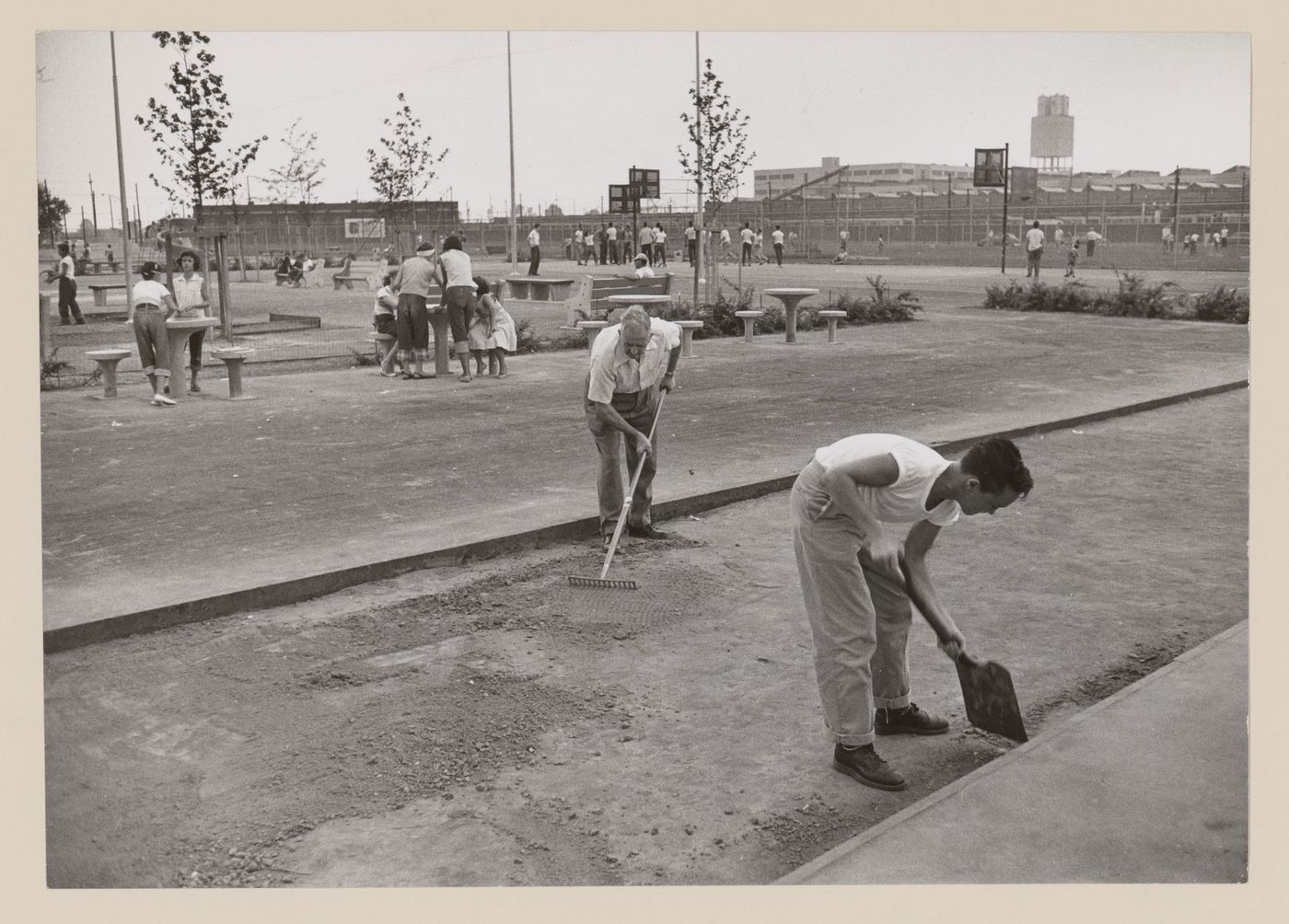 View of work being done for Recreational area, 18th and Bigler Streets, Philadelphia, Pennsylvania