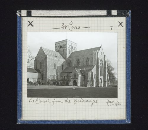 View of St. Cross Church from quadrangle, Winchester, Hampshire, England