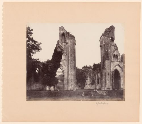 Nave of ruined abbey, Glastonbury, England