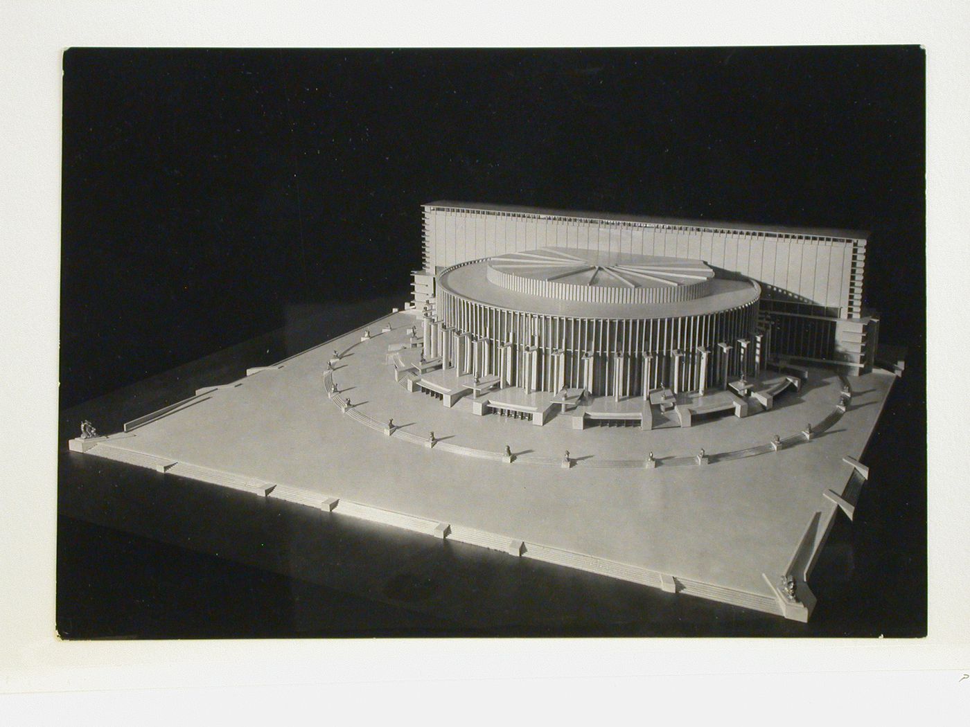 Photograph of a model for the final round of competition for a "synthetic theater" in Sverdlovsk, Soviet Union (now Ekaterinburg, Russia)