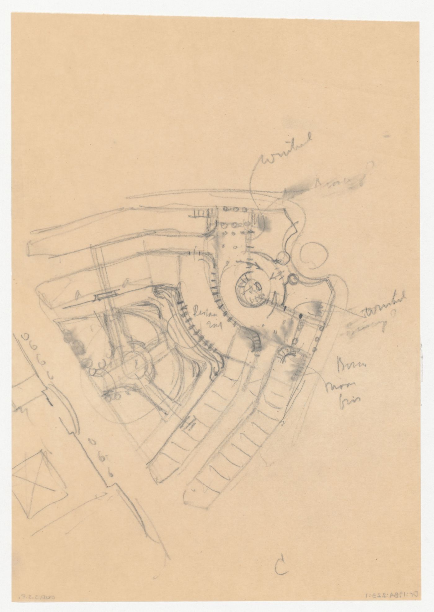 Sketch plan for Industriegebouw Plan B for the reconstruction of the Hofplein (city centre), Rotterdam, Netherlands