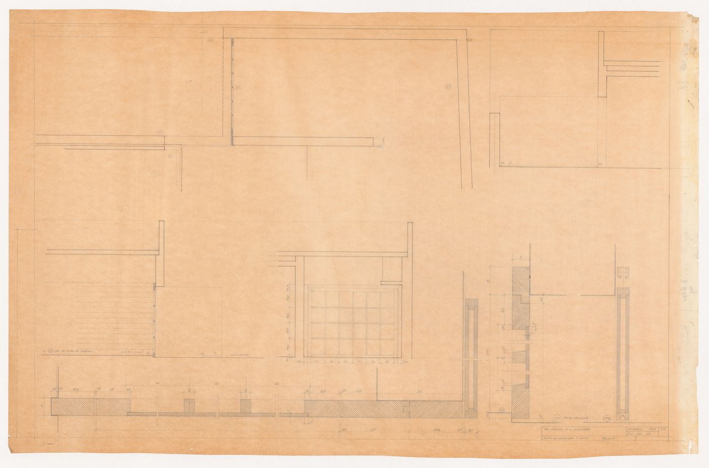 Drawings for garage and patio door for Casa Manuel Magalhães, Porto