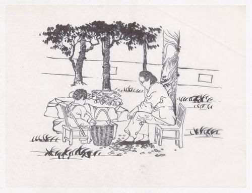 Illustration showing the traditional living patterns for the Sichuan housing project for "Housing a Billion: Urban Upgrading: Design Ideals for Rural China" publication