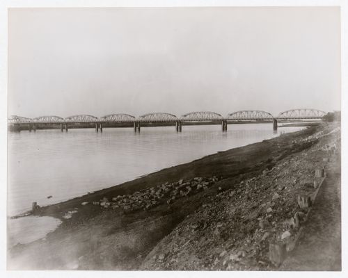 Landscape view of the Blue Nile Road and Railway Bridge, Khartoum, Sudan