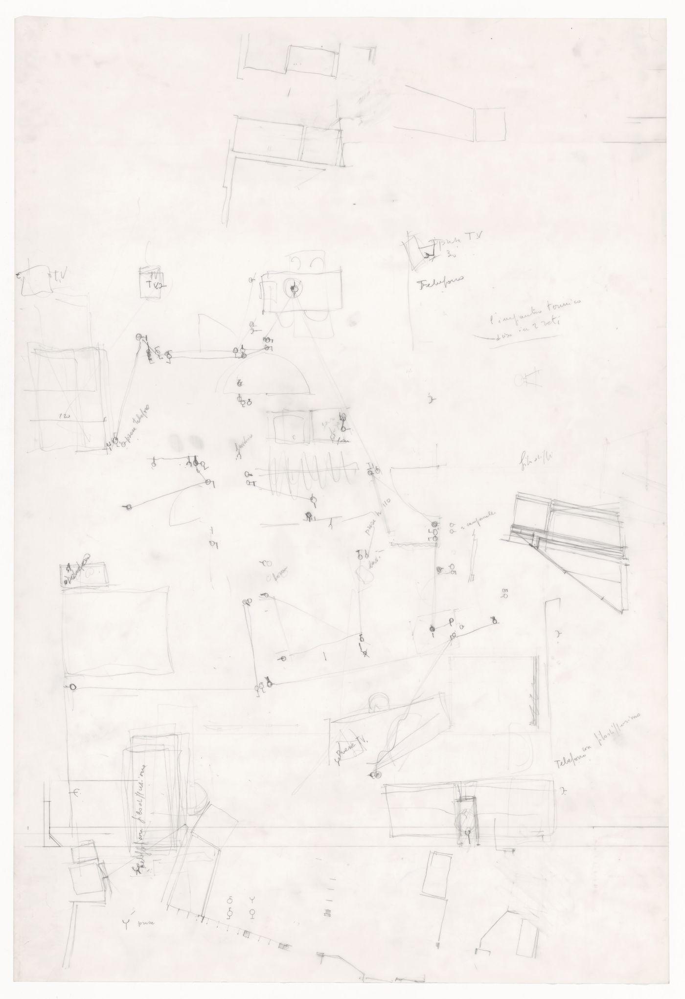 Sketches for Casa Dragone e Paggi, Milan, Italy