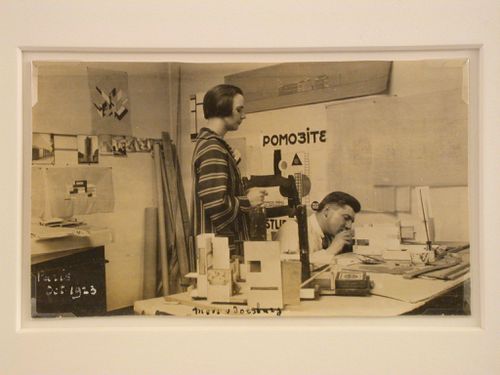 Cornelis van Eesteren and Nelly van Doesburg) in Theo van Doesburg's workshop in Paris, France